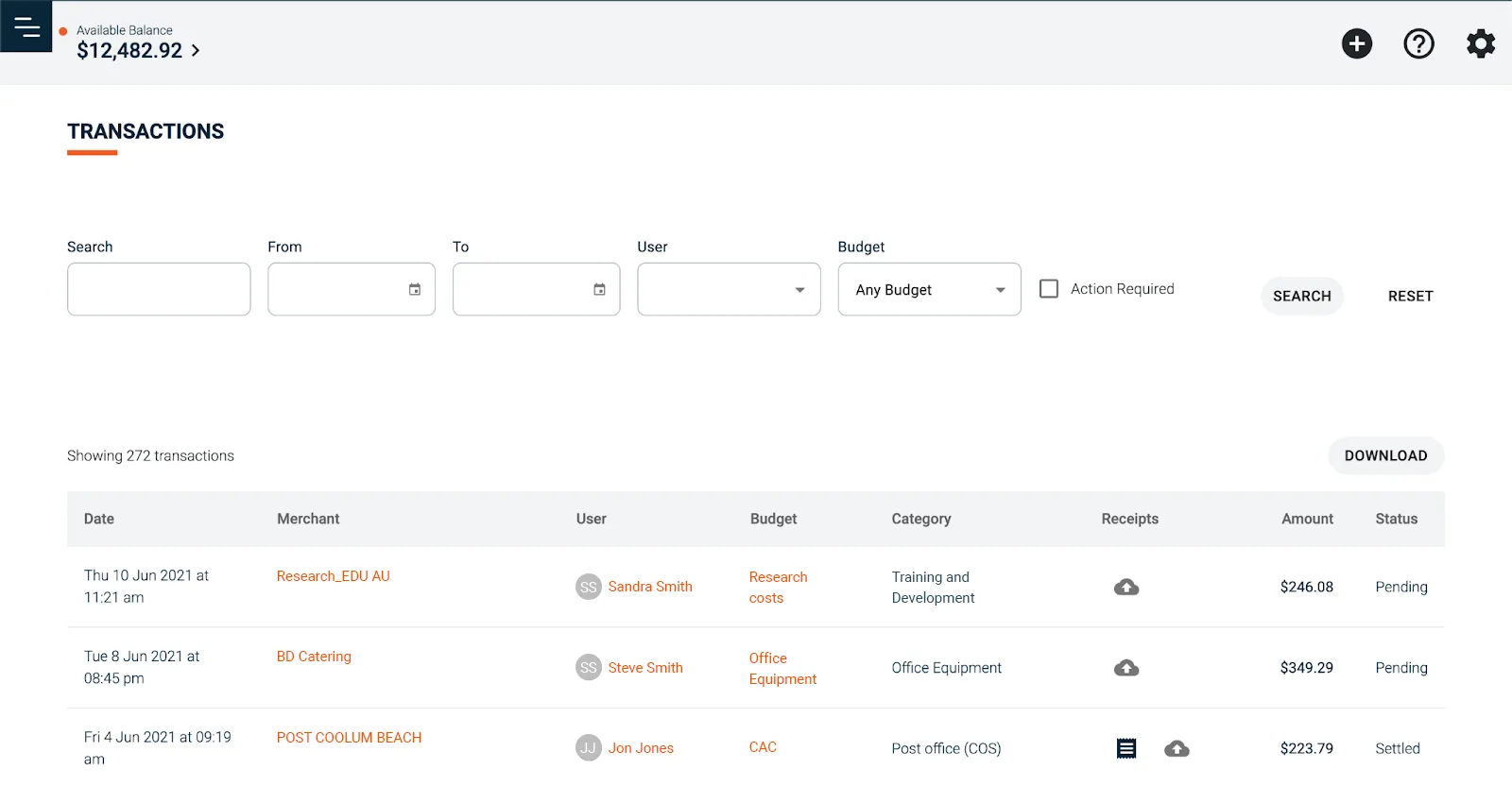 Budgetly platform feature