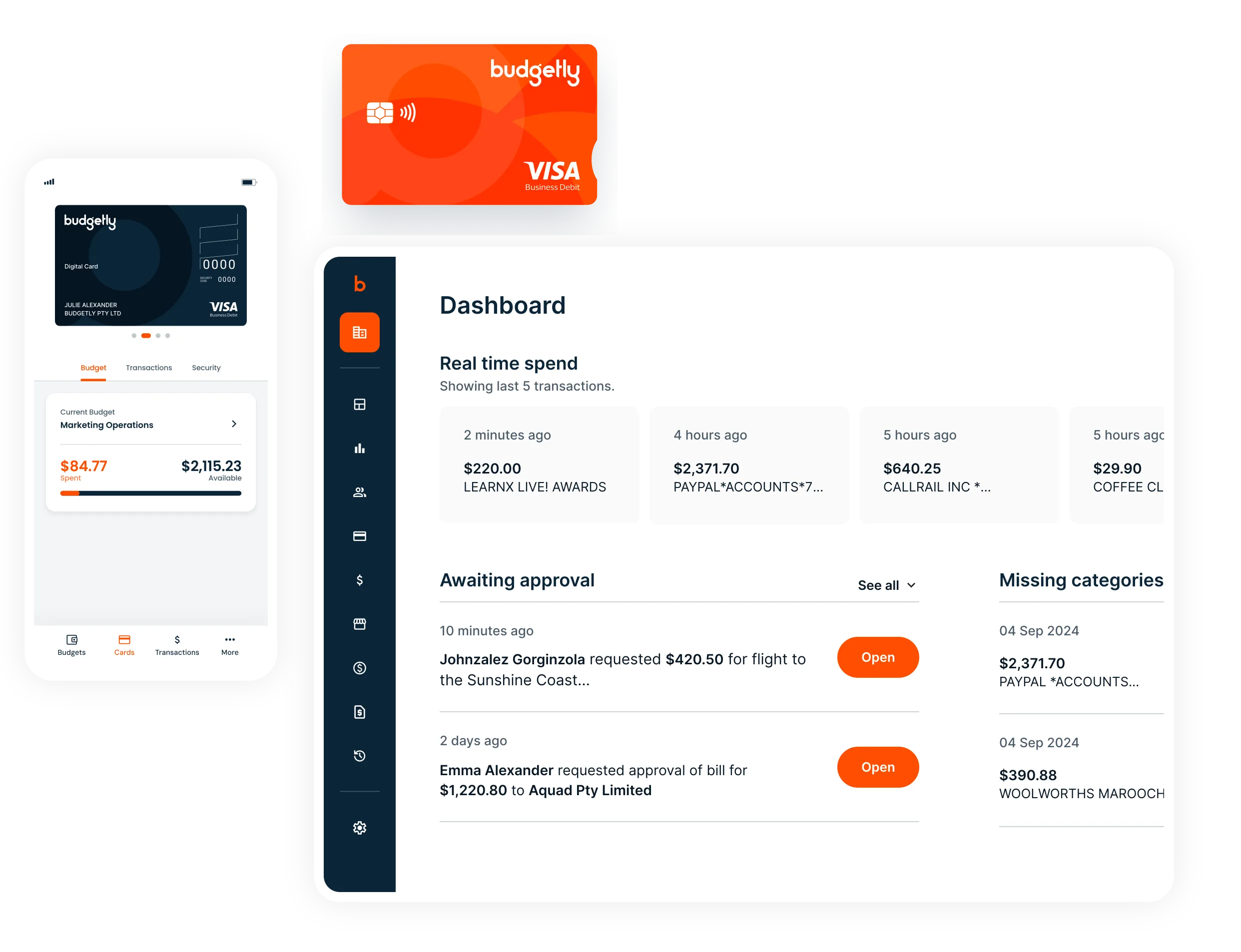 Budgetly VISA business debit card