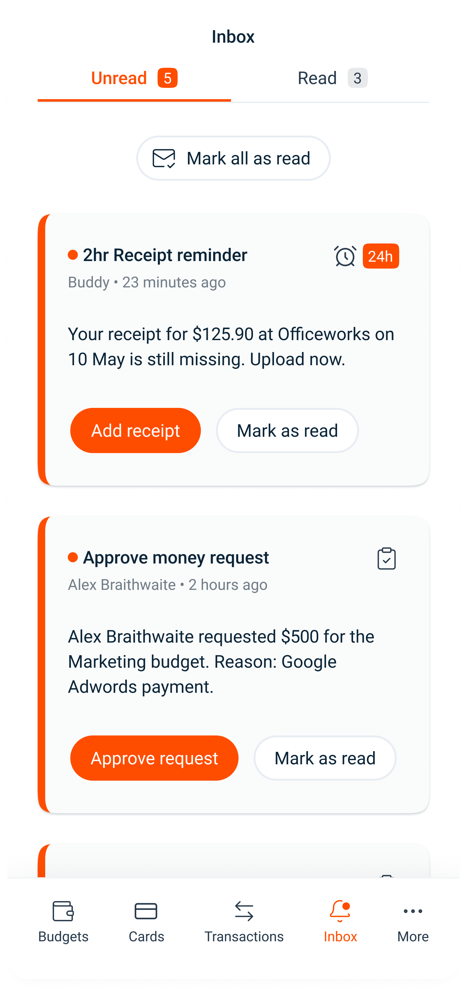 Mobile — inbox